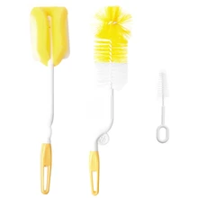 1 комплект/3 шт., аксессуары для детского питания, щетка для чистки бутылочек, вращающаяся на 360 градусов, щетка-губка для бутылочки, соска, чайник, насадка, носик