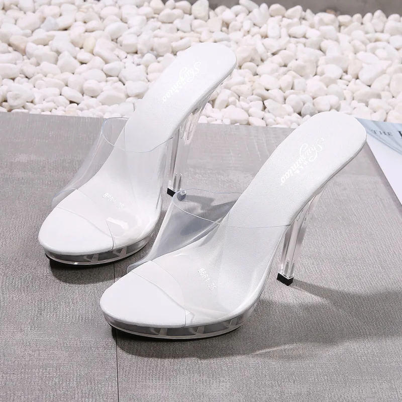 

Clear PVC Transparent Pumps Sandals Perspex Heel Stilettos High Heels Sexy Womens Party Shoes Nightclub Pump 35-42