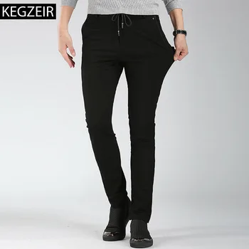 

KEGZEIR 2019 Brand Spring Winter Workout Pants Men Thick Warm Stretch Men Trousers Fashion Casual Skinny Pants Men Herren Hosen
