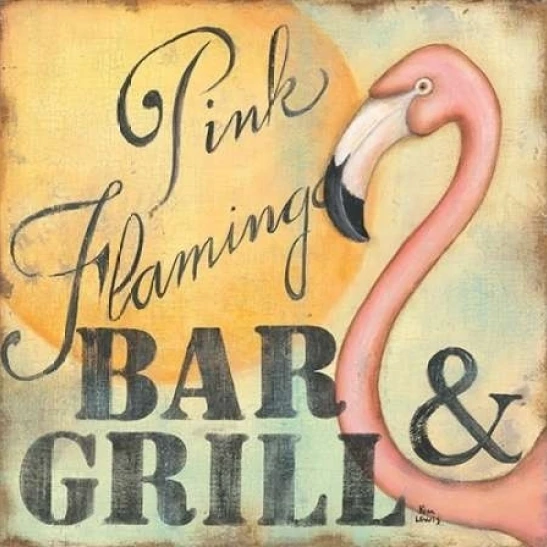 Pink Flamingo Poster Print by Kim Lewis (12 x 12)