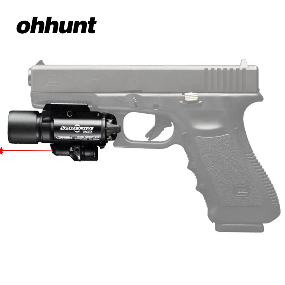 

ohhunt X400 Tactical Hunting LED Flashlight Red Dot Laser Sight Integrated Combo for Universal Weaver Picatinny Rails Mount