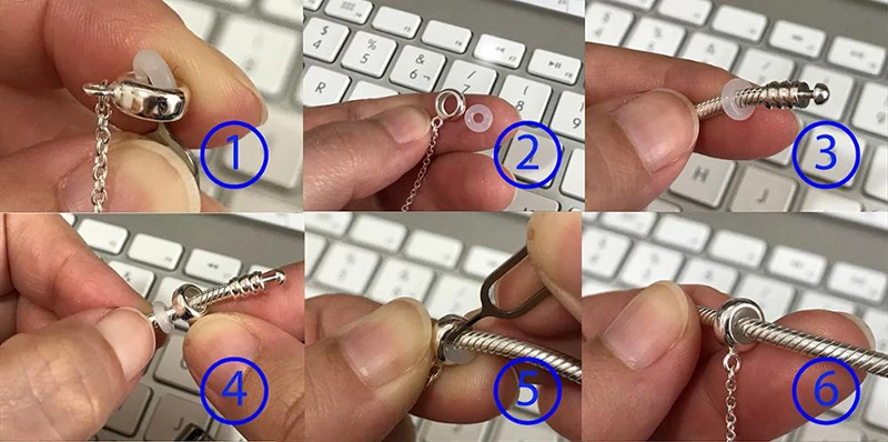 Stopper Safety Chain Charm Beads Fit Charms Silver 925 Original Bracelet Sterling Beads for Jewelry Making Women New Memnon DIY Fine Jewelry