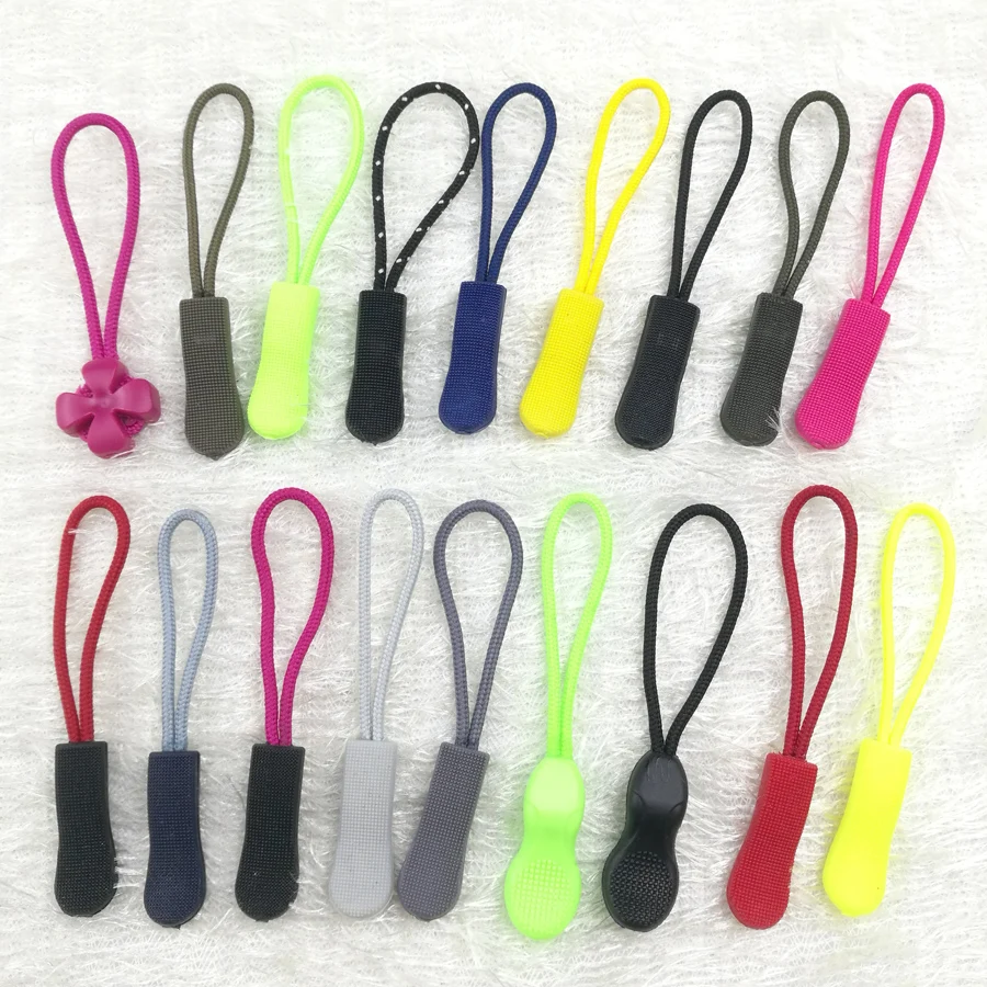 10Pcs Zipper Pull Puller End Fit Rope Tag Fixer Zip Cord Tab