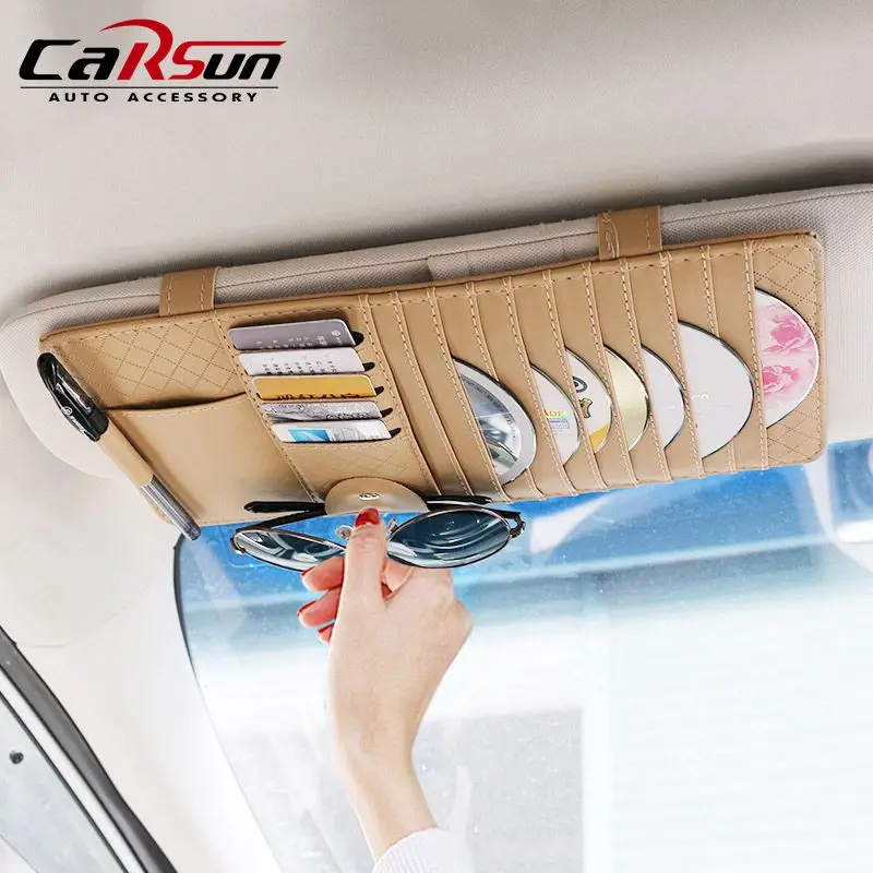 1Pc New Auto Sunshade Storage Bag Car Sun Visor CD Holder Car Sunshade