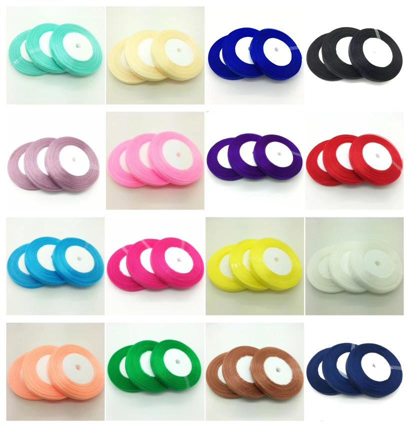 

50Yards/roll 3/8" 10mm Organza Ribbon Bow Hair Wedding Christmas Decoration Lace Crafts Pick Color