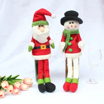 

Creative gifts Christmas new year party dinner decoration red wine bottle champagne ornament cover clothes Santa Claus snowman