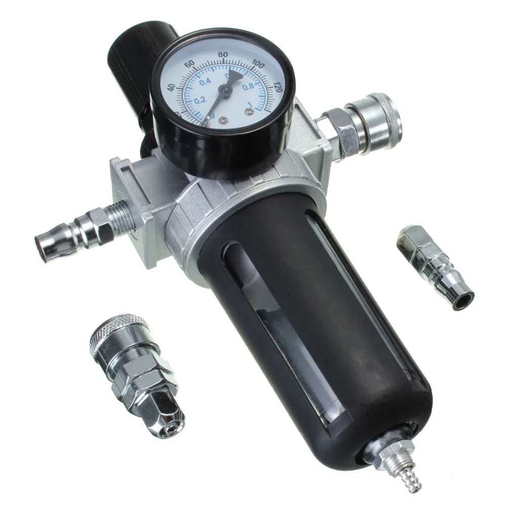 Air Compressor Moisture Water Trap Filter Regulator Separator & Mount