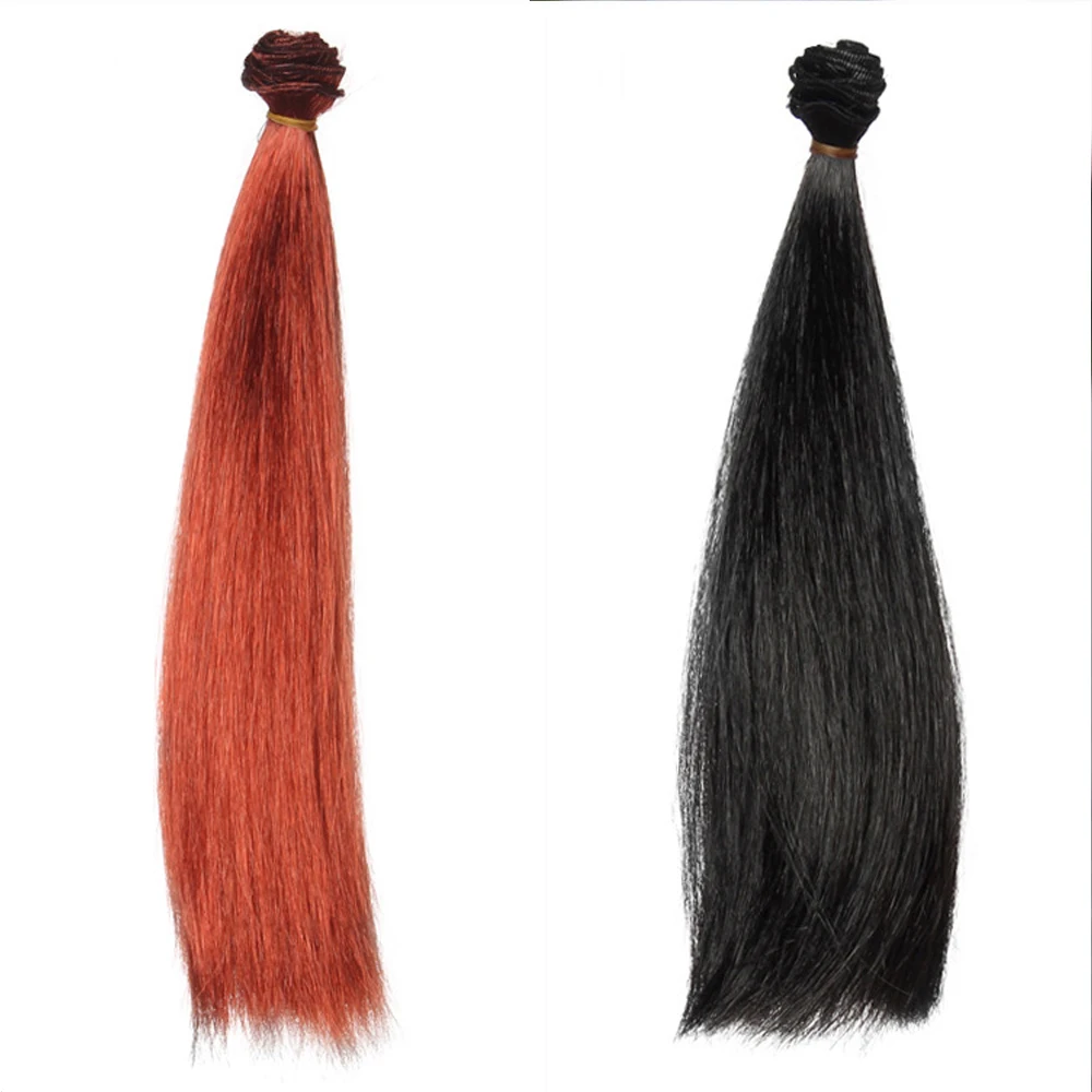 1pcs 30100cm Doll Accessories Straight Synthetic Fiber Wig Hair For Doll Wigs High-temperature Wire diy wig (14)