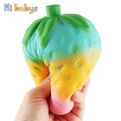 Радуга клубника мягкими Jumbo Squeeze Игрушка Smooshy мягкие антистресс Squishes игрушка замедление роста снятие стресса смешной подарок