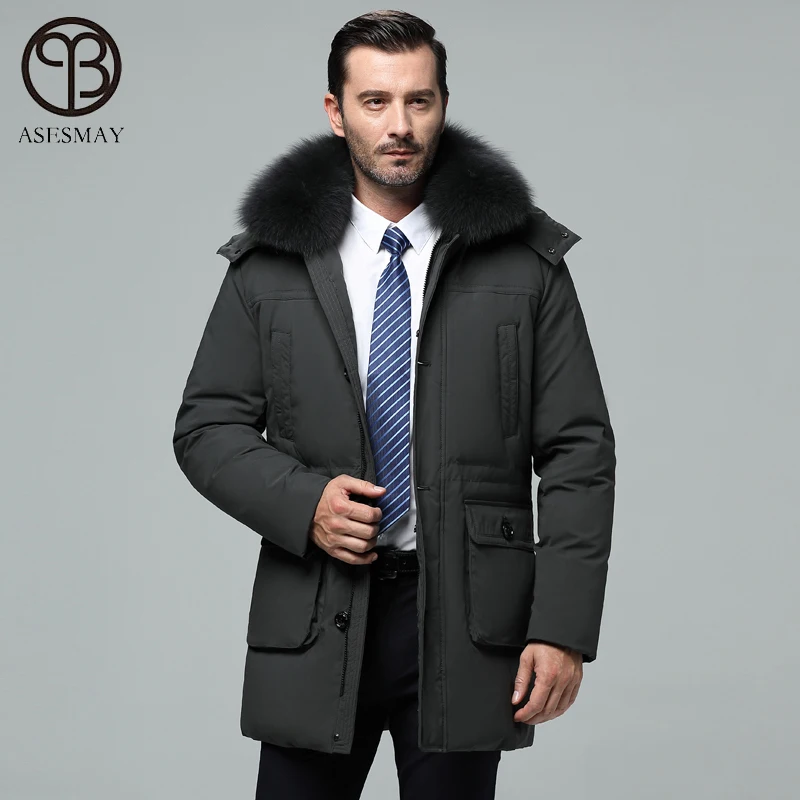 Asesmay Брендовые мужские зимние куртки и пальто высококачественные парки с