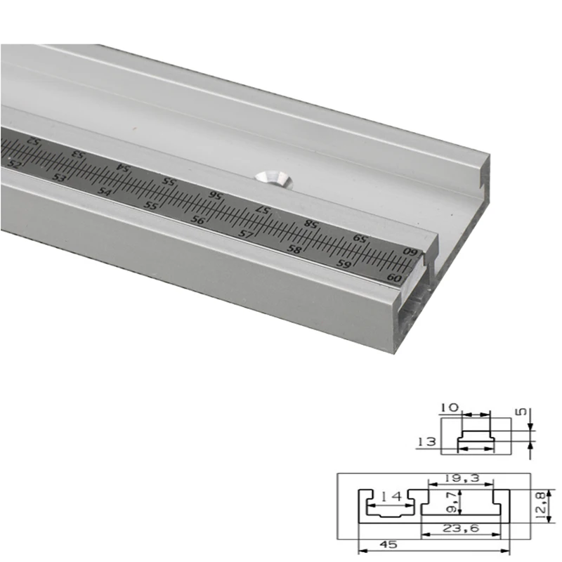 45 мм t-треки с Метрическая линейка стандартные алюминиевые слот направляющая для резки джиг приспособление Деревообработка DIY инструмент