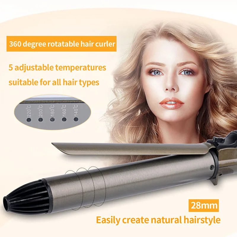 Профессиональный турмалиновый керамический Быстрый щипцы для завивки волос, диаметр 28 мм, волнистая палочка, роликовые щипцы, инструменты для стрижки волос