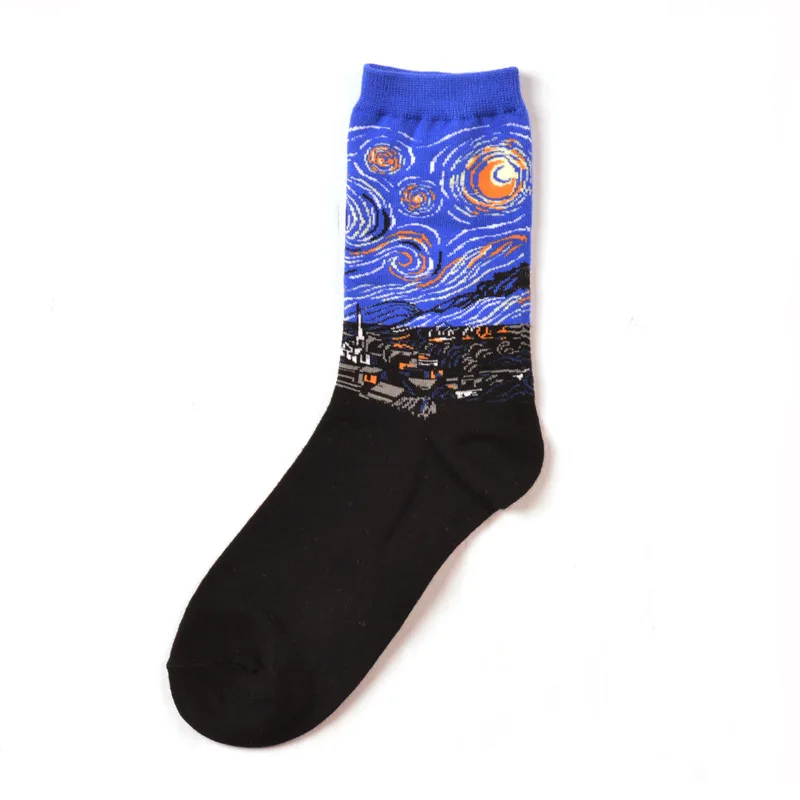 29 цветов, новинка, ретро искусство, живопись маслом, мужские носки, модные счастливые носки, длинные хлопковые носки, Sokken Calcetines, носки для скейтборда - Цвет: 6103