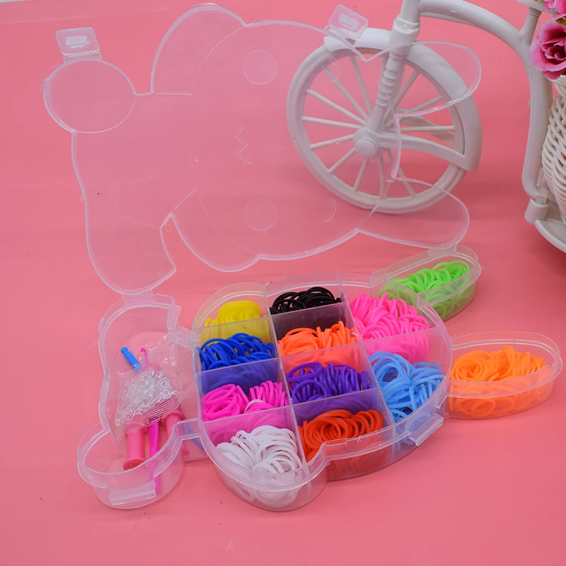 

loom bands toys for children lacing toy elastic rubber band for weaving bracelets rabbit diy set needlework fine motor skills