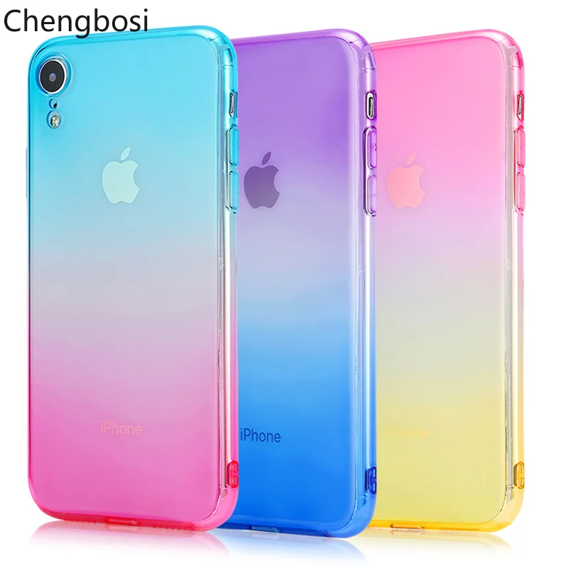 

Gradient Clear Case Cover for IPhone 6 6S 7 8 Plus Cover Soft Silicone Case for IPhone X XS Max XR 5S SE 5 Phone Accessories