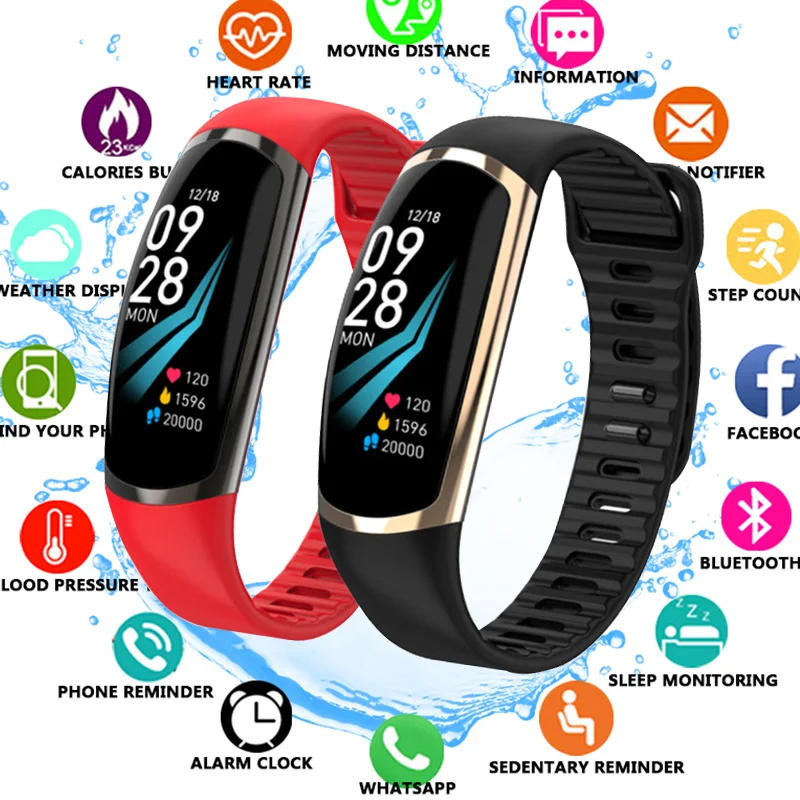 

Smart Bracelet R16 Android IOS Heart Rate Band Sleep Monitor Blood Pressure Fitness Tracker Waterproof Color Screen Sport Band