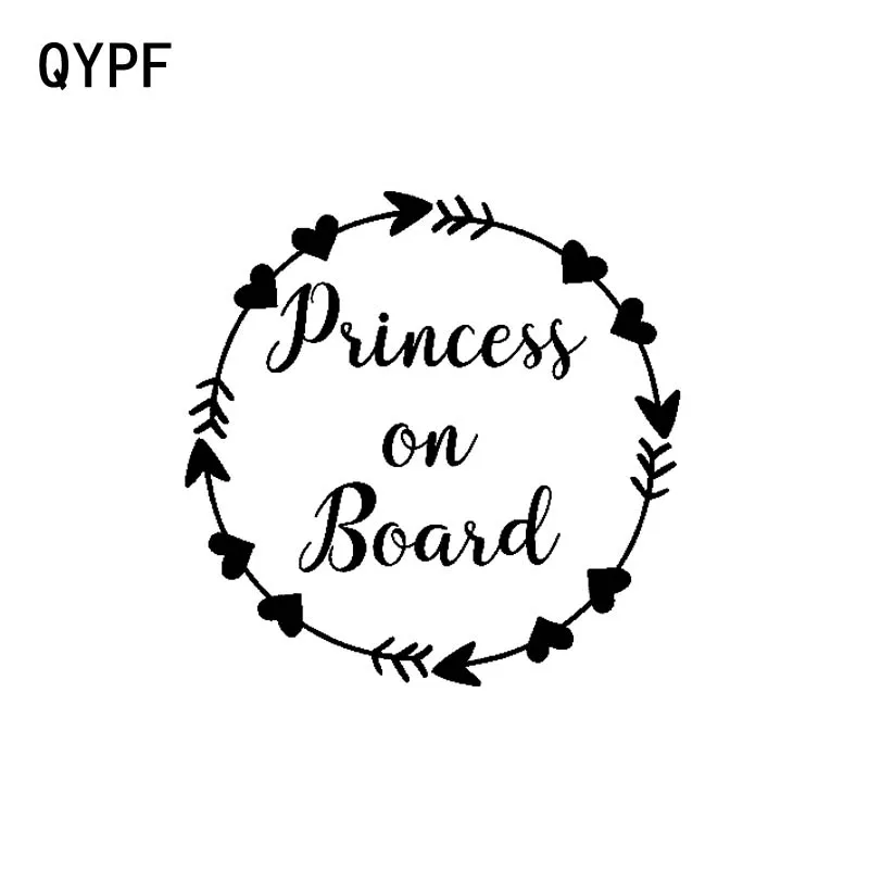 QYPF 15 см * 15 см автомобилей Наклейка весело Стикеры винил принцесса на борту черный, серебристый цвет C14-0062