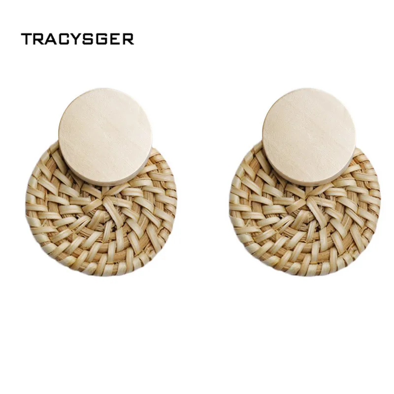 CP-ER1155/TRACYSGER/плетеные серьги из ротанга | Украшения и аксессуары