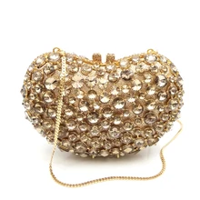 Свадебные кошелек для свадьбы, вечеринки Женская Вечеринка сумка Ромбики класса люкс с кристаллом в форме сердца клатч элегантная женская обувь с украшением в виде кристаллов кошелек