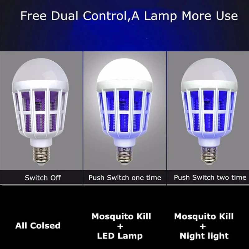 Lamparas 220V E27 UV LED Bulb 15W Electric Mosquito Killer Lamp Insect Trap Ball Light Anti Repellent Fly Bug Zapper Lighting