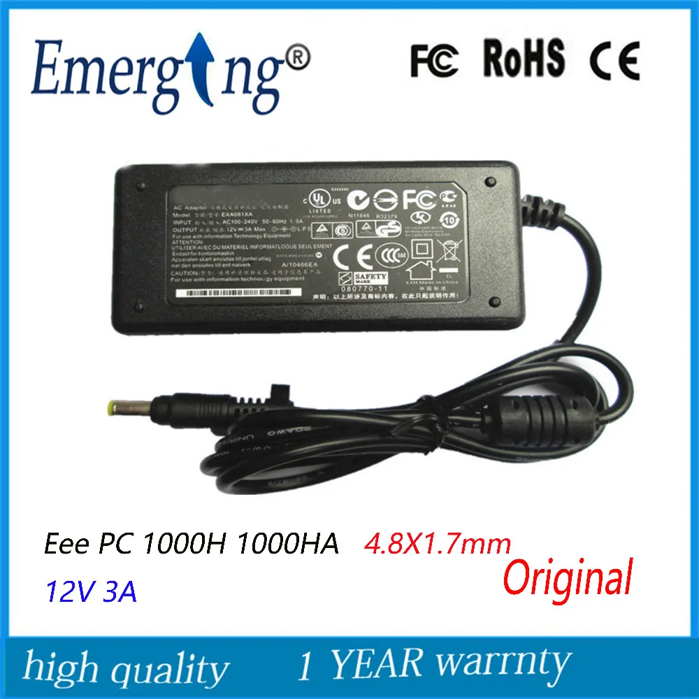 Адаптер переменного тока для ноутбука ASUS Eee PC 12 В 3 А 4 8 х1 7 мм 900 901 1000 1000H 1000HE |