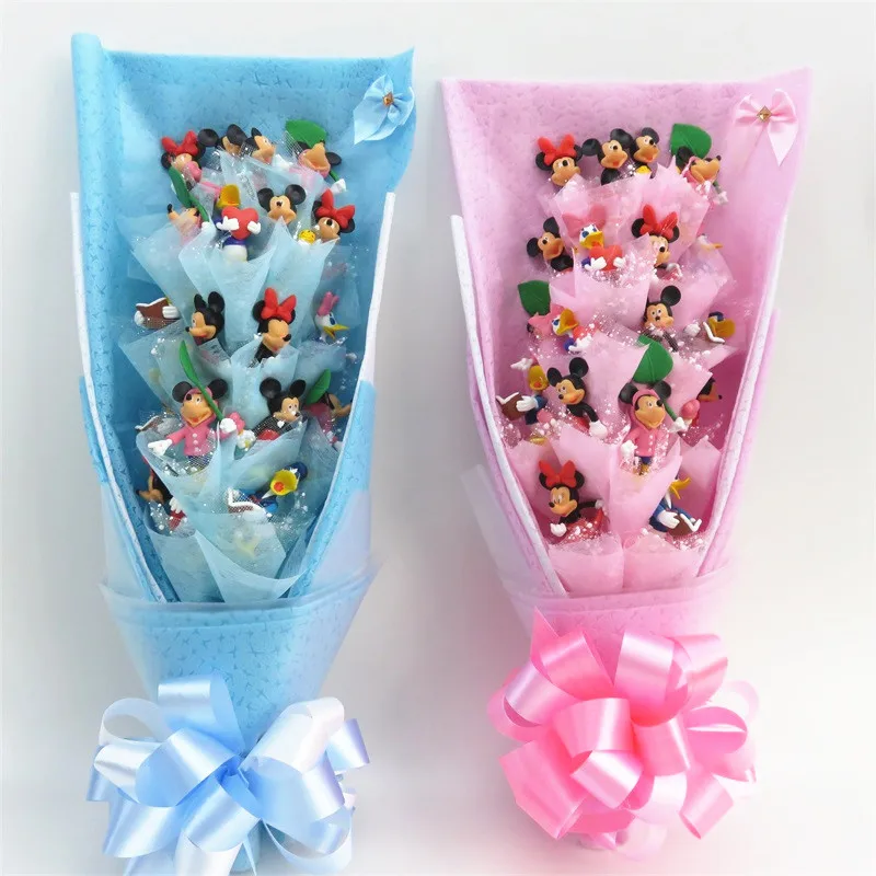 Cartoon mouse action figure toys fashion doll kawaii bouquet gift box creative Graduation/Birthday/Valentine gifts