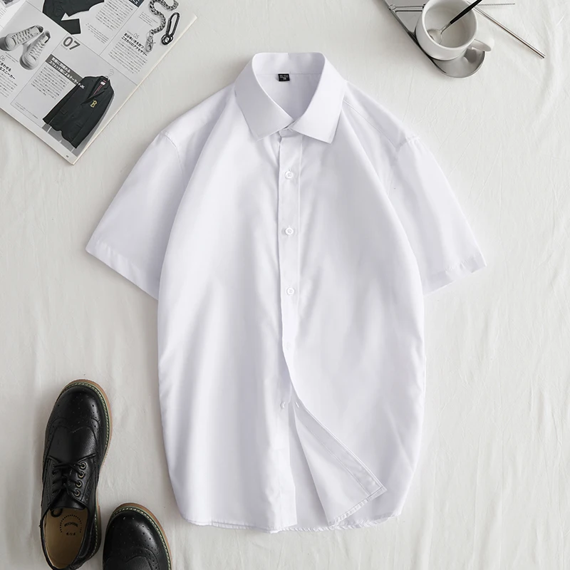 2019 мужские Slim Fit Уникальная горловина стильное платье рубашки с коротким рукавом