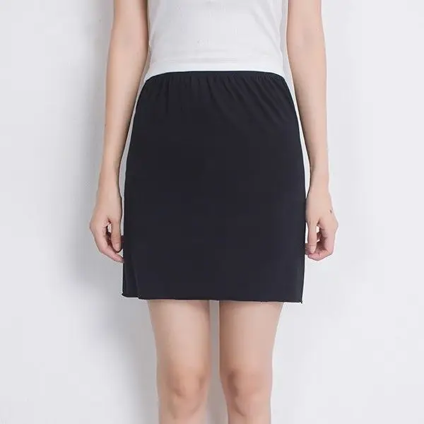 40cm 70cm Women Modal Loose Summer Half Slips Solid Petticoat Breathable Underskirt Black White Nude Soft Wear 200-A811
