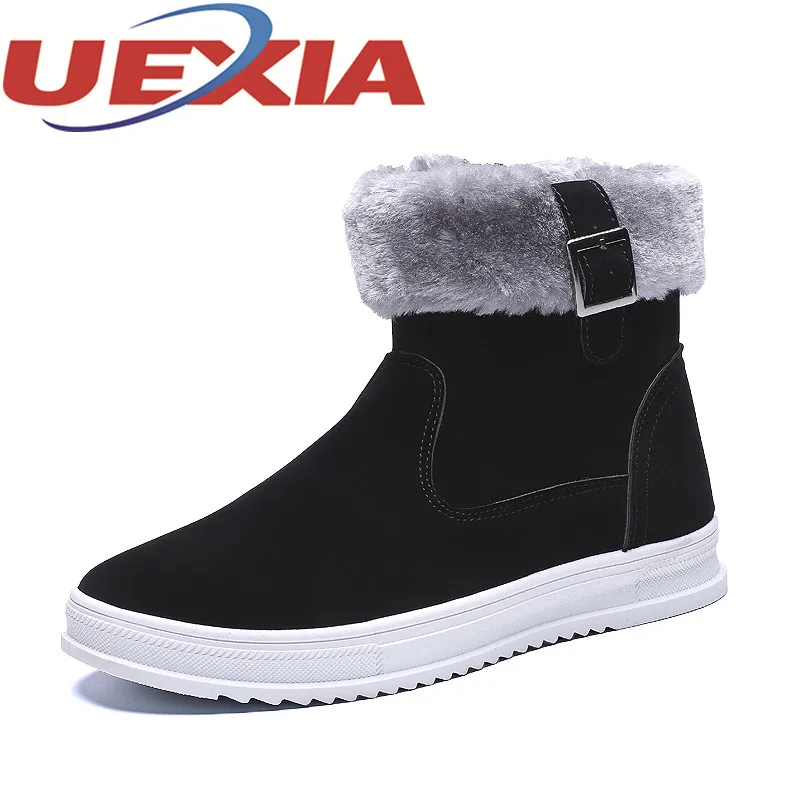 Koop Winter Sneeuw Laarzen Mannen Enkel Pluche Warme Schoenen Hout Laarzen Heren Outdoor Casual Platform Hoge Top Katoen Laarzen Botas Masculina