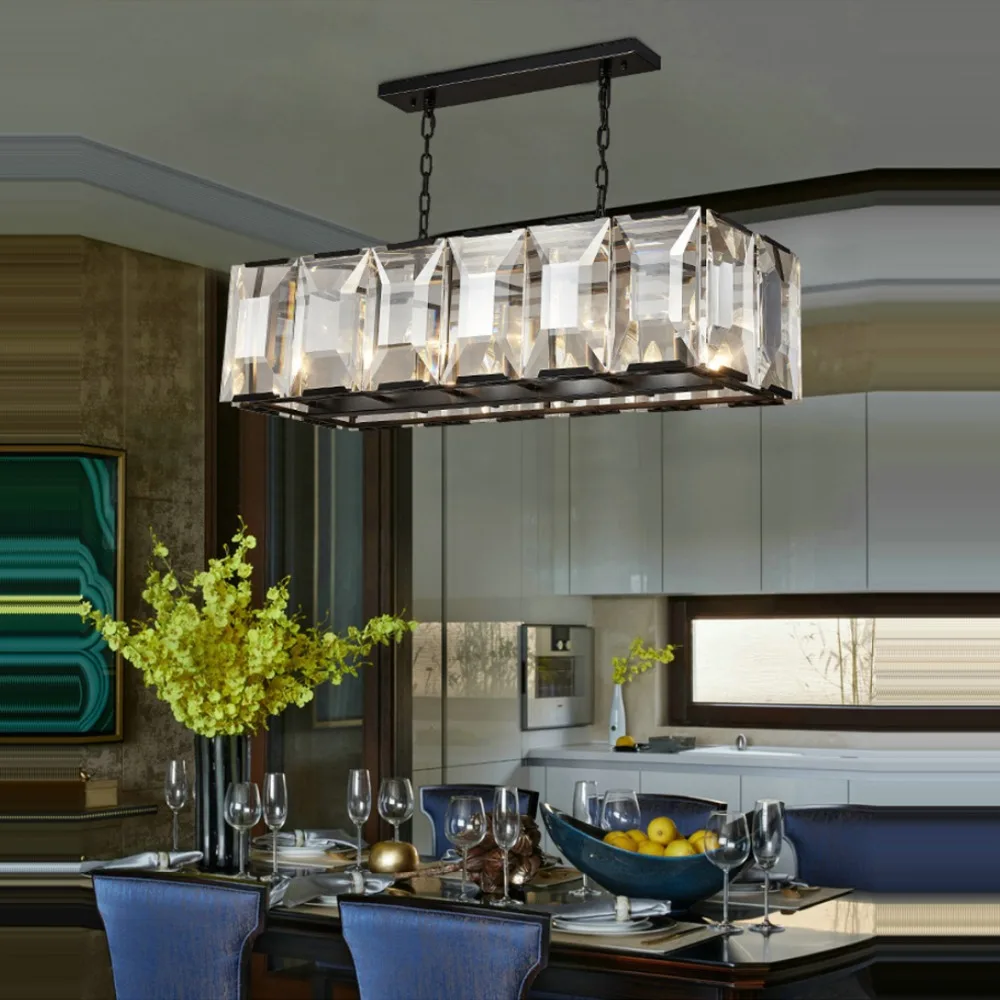 

led e14 Postmodern Iron Crystal Black Gold LED Lamp LED Light.Pendant Lights.Pendant Lamp.Pendant light For Dinning Room Foyer