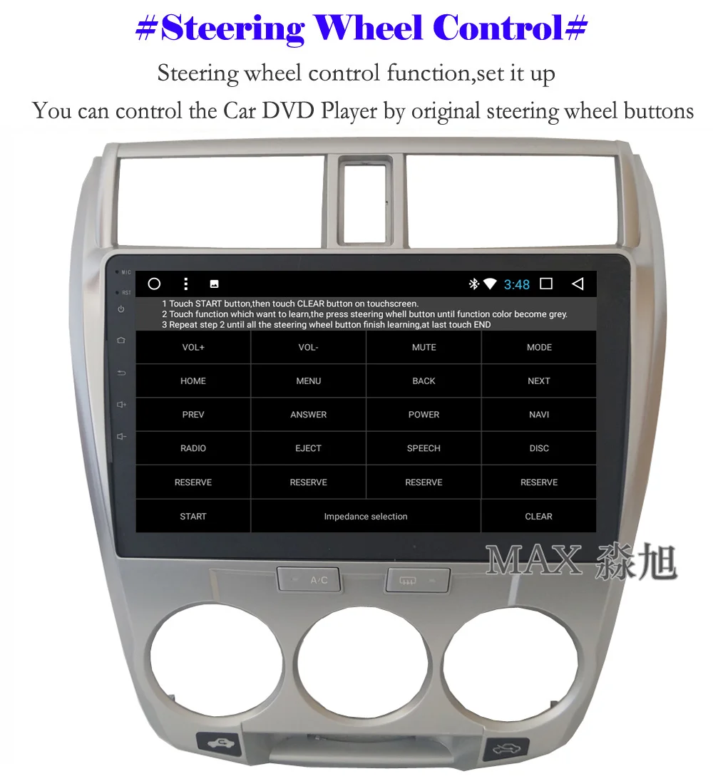 Top MAX 2G 32G GPS Navigation System Android 8.1.0 Car DVD For Honda City 2008-2013 Car Radio Bluetooth Call 4G WiFi SWC Free Map 11