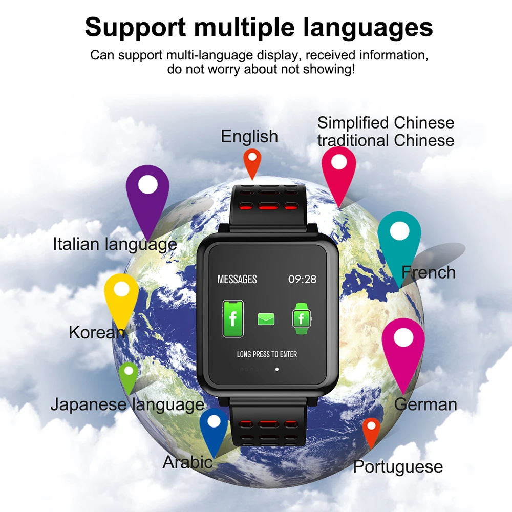 LEMFO T2 Smart Watch Men IP67 Life Waterproof Professional Sport Modes Long Standby Support Multiple Languages Smartwatch Women 