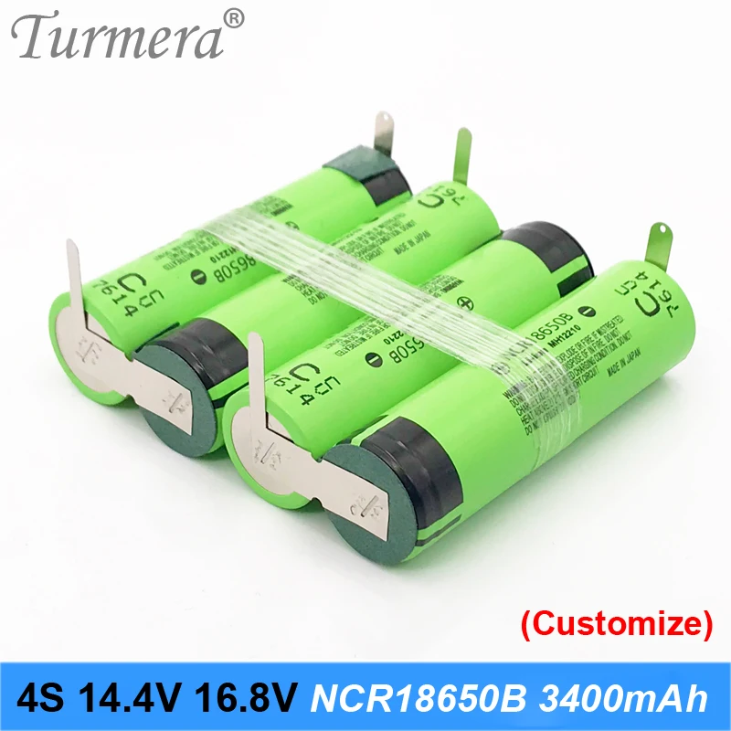 4s батарея 18650 пакет ncr18650b 3400mah 16 8 v 14 4 сварочный припой для отвертки инструменты по