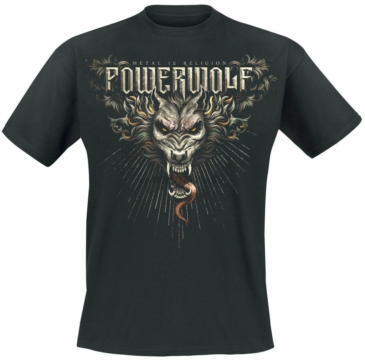 

Powerwolf Dracul Wolf T-Shirt Black Design Style New Fashion Short Sleeve Round Neck Crazy Top Tee Basic Models T Shirt