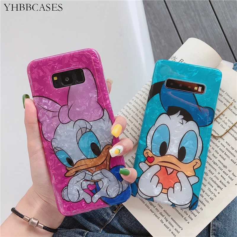 

YHBBCASES Fashion Conch Shell Soft Cover For Samsung Note 10 8 9 Cartoon Mickey Donald Cases For Samsung Galaxy S8 S9 S10 Plus