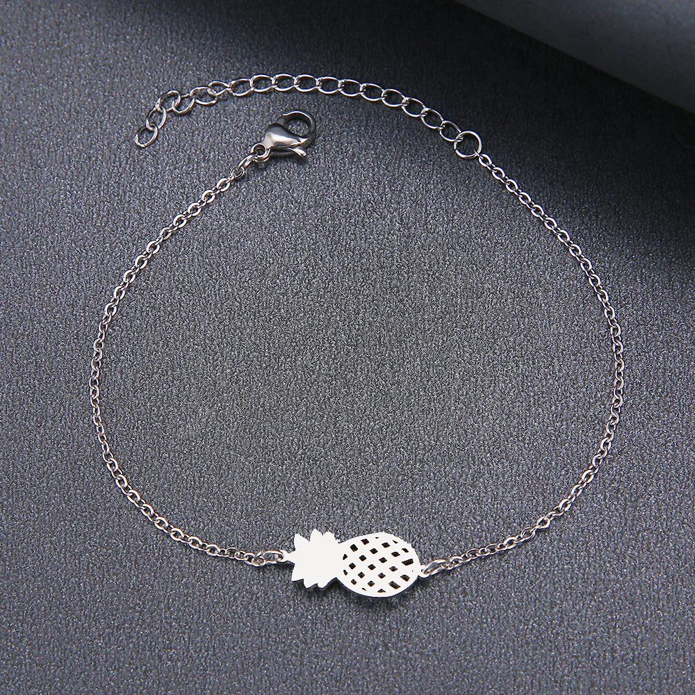 Hibobi Bracelet Stainless Steel Femme Jewelry Pineapple Charm Bracelets For Women Donot Fade Valentine's Day Bangles Gift (7)
