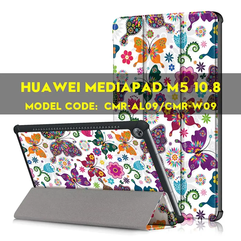 AIEACH чехол для huawei MediaPad M5 10,8 CRM-AL09 CRM-W09 из искусственной кожи смарт-чехол с откидной крышкой держателем для huawei MediaPad M5 8,4 чехол - Цвет: M5 10.8 Butterfly