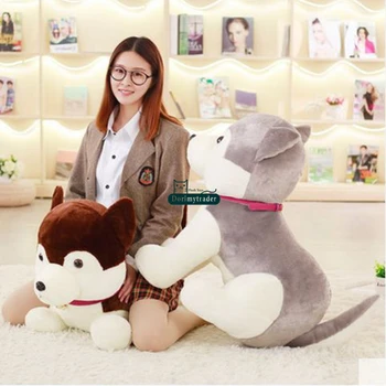 

Dorimytrader Relistic Animal Tinkle Bell Dog Plush Toy Giant Stuffed Soft Cartoon Husky Doll Kids Play Dolls Children Gift 80cm