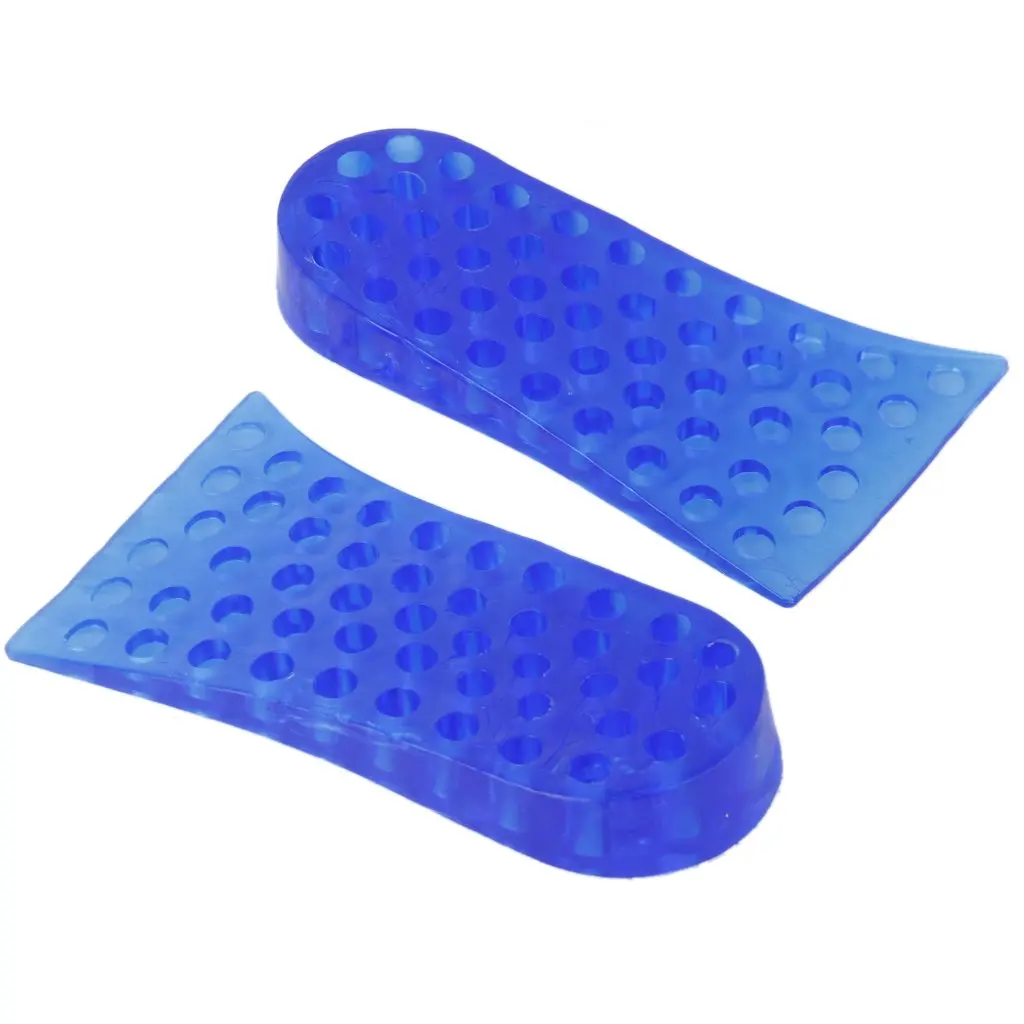 

COSW 2X 1 pair Shoe Pads Blue Detachable 2 layers Height Increase Gel Insoles Shoe Pads for Men 5cm