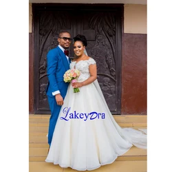 Lakeydra A-Line Wedding Dresses White Organza vestidos de noiva Off Shoulder Bead Applique Sleeveless Plus Size Bridal Gowns Lakeydra A-Line Wedding Dresses White Organza vestidos de noiva Off Shoulder Bead Applique Sleeveless Plus Size Bridal Gowns