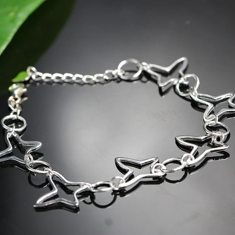 

jewelry wholesale women's S925 Sterling Silver Bracelet in sterling silver hollow butterfly simple bracelet Jewelry
