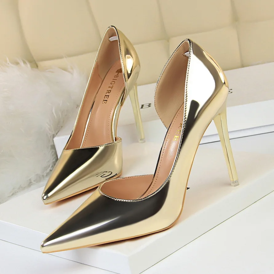 New High Heels Shoes Women Pumps Stiletto Women Heels Ladies Shoes Fashion Pumps Women Shoes Patent Leather Bridal Wedding Shoes