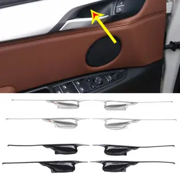 

4pcs Carbon Fiber Car Interior Door Bowl Cover Trim Stickers decoration Car Stickers for BMW X5 X6 F15 F16 14-18 accessories