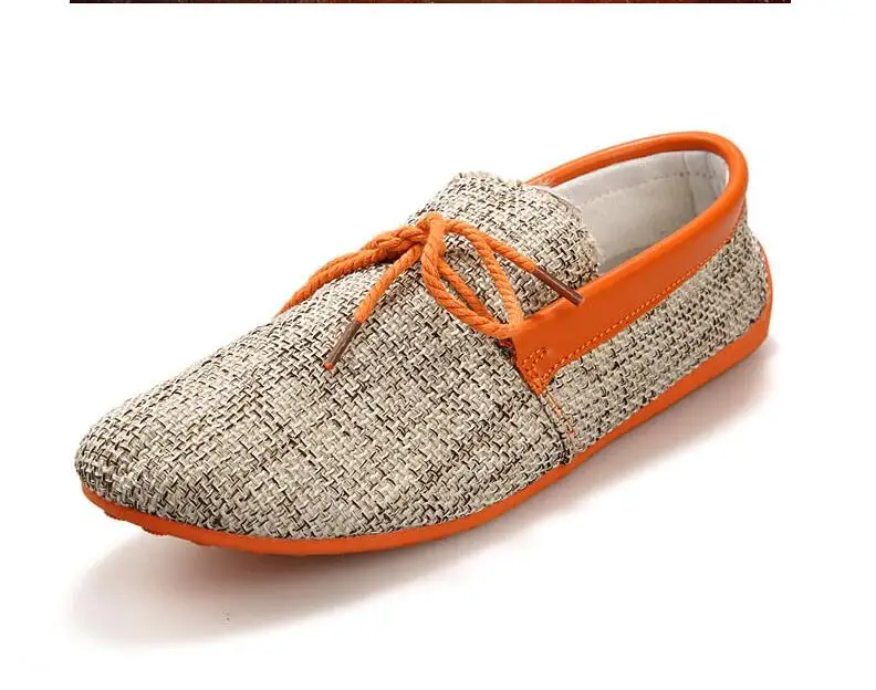 Men Shoes Spring Summer Breathable Fashion Weaving Men Casual Flat Home Use Shoes Lace-Up Loafers Comfortable Shoes