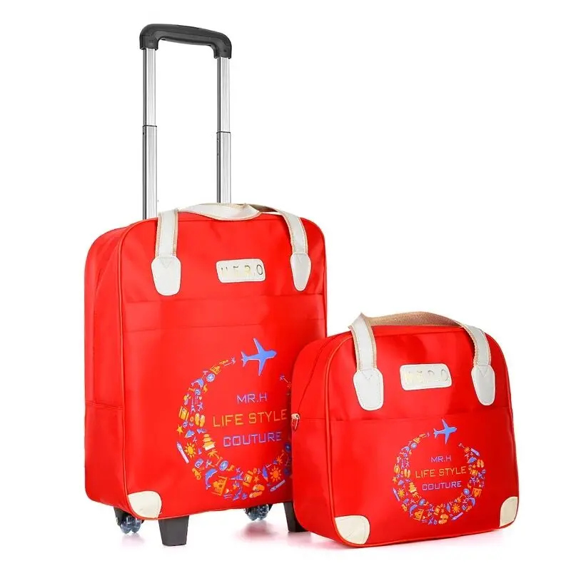 Rolling Luggage Travel Bag On Wheels Trolley suitcase with handbag go Shopping for Girls vs Women Boarding Trolley Luggage Sets