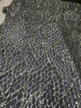 

Pretty design glued Glitter Fabric Cyndi-12.1114 Shinning glitter for Party or wedding Dress