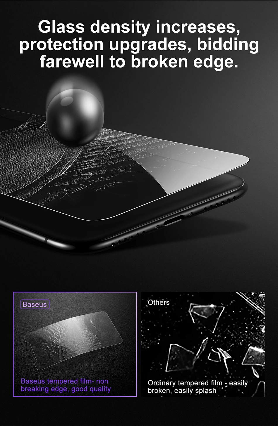Защитная пленка Baseus 0,15 мм для iPhone X из закаленного стекла, ультратонкое защитное стекло 9H с защитой от царапин для iPhone X, фронтальная пленка