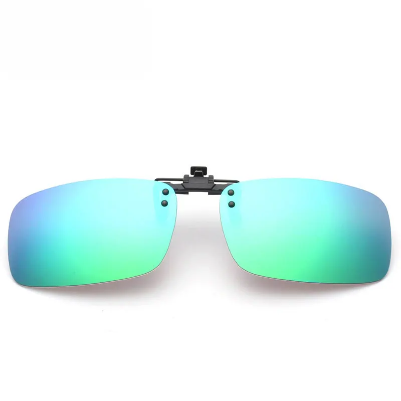 Брендовые дизайнерские трендовые Солнцезащитные очки женские поляризованные клипсы цветной зажим зеркала квадратные Висячие зеркала антибликовые мужские очки зажимы - Цвет линз: Green