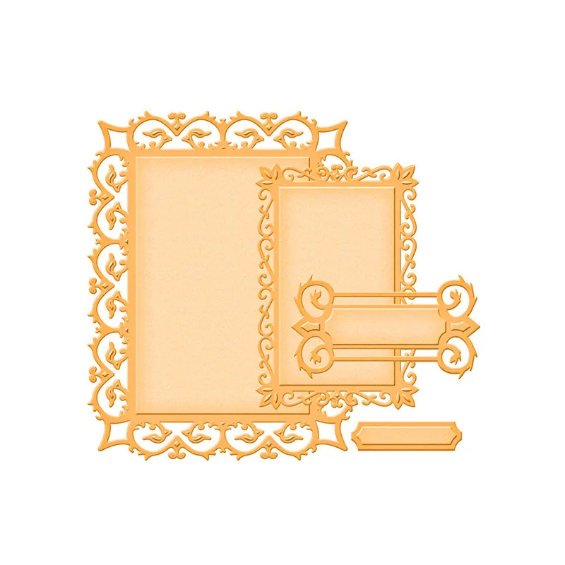 

Naifumodo Cutting Dies Flower Frame Metal for Scrapbooking Renaissance Vine Background Lace Edge Dies New 2019 Embossing