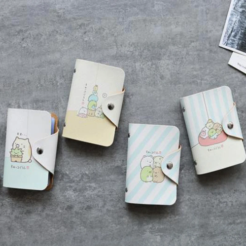 

1 Pcs Kawaii Mini Corner Creature Card ID Holders Case PU Leather Function Business Card Holder Women Card Bag Card Holder